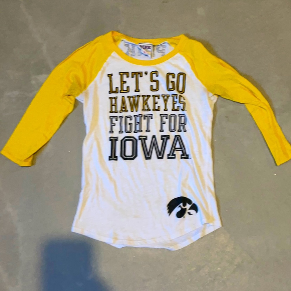 VS pink Iowa Hawkeyes baseball tee
